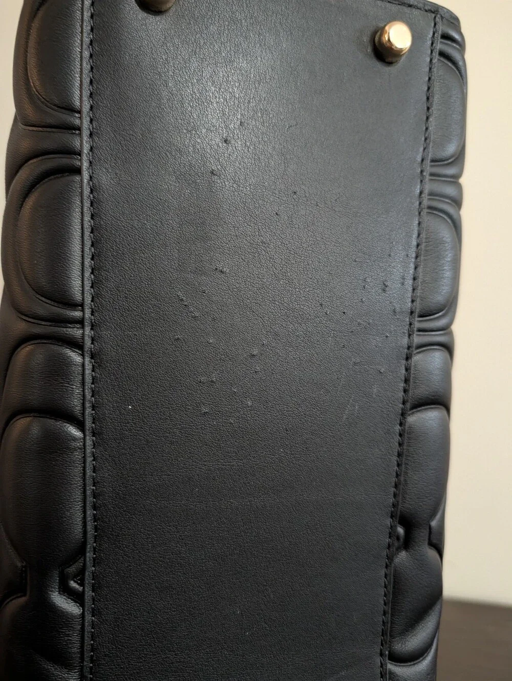 Coach Black Signature Leather Maggie Tote Bag Large